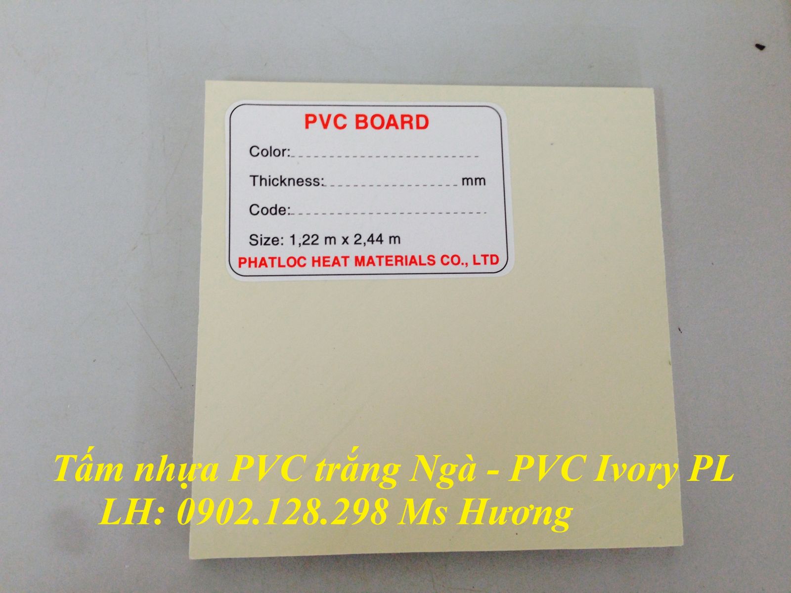 Tấm nhựa PVC đặc trắng ngà